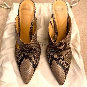 Alexandre Birman python leather high heel Mule Size 9